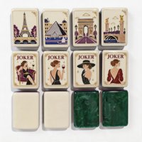 Meilleures ventes, faible MOQ, ensemble de mahjong américain de luxe, 160 tuiles, en acrylique et mélamine, design portable, pliable et durable, expédition immédiate