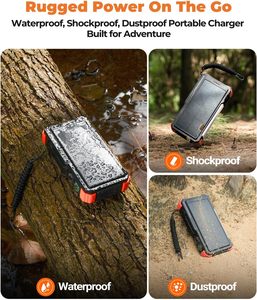 Batterie Externe Solaire 20 000 mAh avec Générateur à Manivelle, Chargeur Portable Sans Fil et Lampe Torche pour Camping en Extérieur et Urgences - Produits Phares - Product Image 5