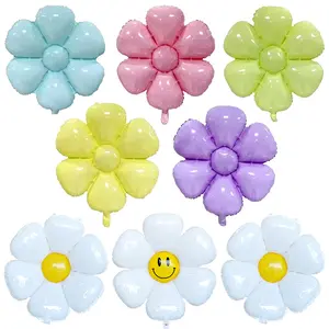 Yeni Pastel renk çiçek papatya folyo helyum balon parti doğum günü dekorasyon çocuk oyuncak balonlar
