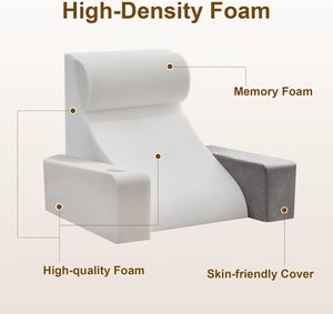 Cuscino da Lettura per Adulti con Tasche e Portabicchieri, Imbottitura in Memory Foam Anti-acaro, Supporto per il Corpo - Product Image 4