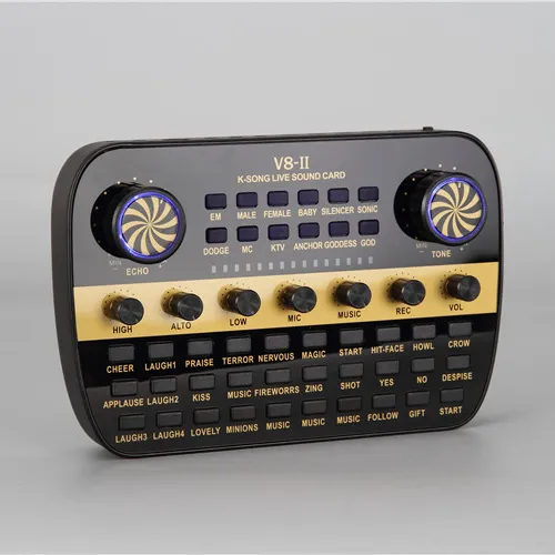 V8-Ii Ktv-Mezclador de tarjeta de sonido, transmisión en vivo, estudio de Karaoke para ordenadores móviles