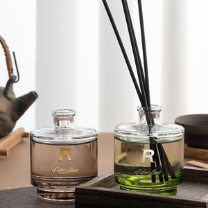 معطرات جو ريلاكسلاينز، موزع عطور بالجملة، ناشر عطر زجاجي دائري سعة 100 مل مع أعواد - Product Image 2