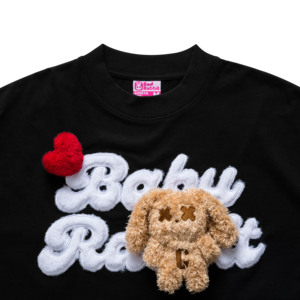 Camiseta JOLIE RABBIT 100% Algodón, Corte Holgado, con Corazón de Peluche y Conejo Esponjoso - Product Image 3