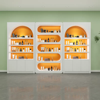Vitrine de présentation cosmétique haut de gamme avec finition de qualité, armoire de laboratoire, vitrine commerciale personnalisée pour soins de la peau avec éclairage LED