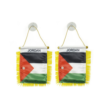 Drapeau de voiture miniature Jamaïque à suspendre à la fenêtre, bannière décorative pour rétroviseur avec ventouse et franges dorées