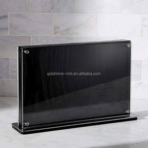 <span class=keywords><strong>Noir</strong></span> Center-Ville Magnétique Couteau Bloc Universel De Stockage Pour jusqu'à 16 - 18 Couverts Teinté Ébène Rouge Chêne et Acrylique Bouclier - Product Image 1