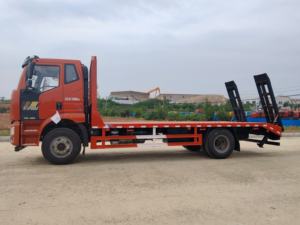 Camión de Remolque de Plataforma Plana para Transporte de Excavadoras de 20 Toneladas, Combustible Diésel, Nuevas Cadenas de Seguridad de Acero para Control de Carga, Vehículo de Recuperación - Product Image 2