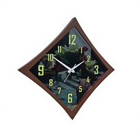 Jam Dinding Gantung Modern Mewah Buatan Tangan Bentuk Berlian untuk Dekorasi Ruang Tamu Pernikahan