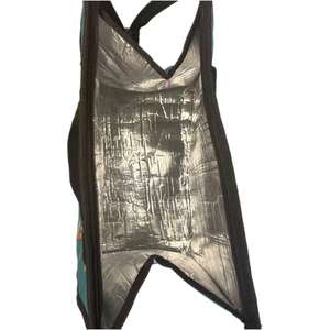 Collapsible Reusable Insulated Aluminum Foil Lightweight Shopping <b>Bags</b> Food Groceries <b>Delivery</b> 20L Capacity Heavy-Duty Zipper - Product Image 3