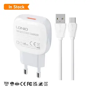 LDNIO A1306Q 2023 hot selling good price single USB ports qc3.0 18w fast wall charger adapter 20w pd wall charging for iphone