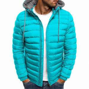 <strong>Parkas</strong> Fashion Solid Hooded Cotton <strong>Coat</strong> Casual Warm Clothes Mens Overcoat Streetwear Puffer Jacket With Thick Stand-up Collar S2 - Product Image 4