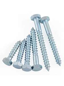Vis à bois autotaraudeuses à tête hexagonale, filetage grossier, en acier au carbone, acier inoxydable 304/316, zingué, classe 4, métrique - Product Image 2