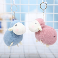 12cm dessin animé mignon peluche alpaga petit agneau mouton jouets en peluche porte-clés Mini pendentif Peluches mouton peluche poupée porte-clés