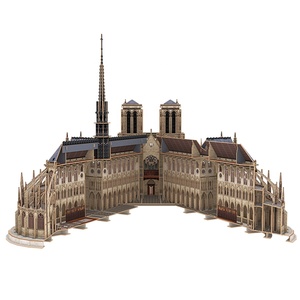 Haute qualité enfants cadeaux jeu bricolage jouet papier en bois Puzzle ville France bâtiment modèle Notre <span class=keywords><strong>Dame</strong></span> De Paris <span class=keywords><strong>3D</strong></span> Puzzle pour enfants cadeau - Product Image 4