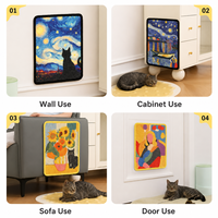 Grattoir mural en sisal pour chat avec fixation auto-agrippante – Idéal pour armoire, canapé, porte – Tapis à gratter vertical pour chat