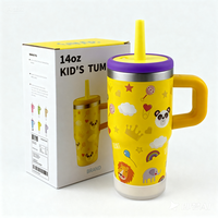 Desain Kustom Mug Kopi Termos Stainless Steel Watersy 14oz Baru, Botol Air Tumbler Lucu dengan Pegangan dan Tutup