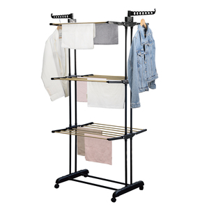 Gran oferta de tendedero de ropa móvil multicapa, tendedero de ropa de doble Polo telescópico plegable <span class=keywords><strong>para</strong></span> <span class=keywords><strong>el</strong></span> hogar - Product Image 1