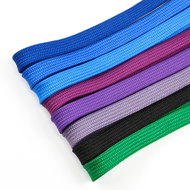 Atacado 1cm 10mm 15mm Flat Polyester Cord Trouser Rope Oco Corda Trançada Para Swim Shorts Cordão