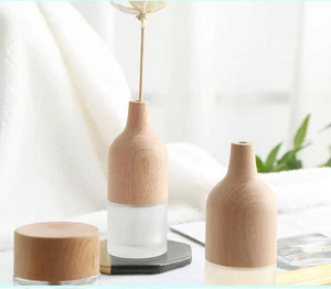 Bouteille en verre de parfum transparent personnalisé de 30ml 50ml avec couvercle en bois ensemble de diffuseur de roseaux vide en spirale durable vente en gros - Product Image 5