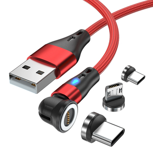 USB 3A 7pin 540 degrés <span class=keywords><strong>chargeur</strong></span> de données de téléphone portable charge rapide <span class=keywords><strong>aimant</strong></span> de transmission de données 3 en 1 câble de charge magnétique - Product Image 1