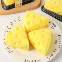 Nouveau jouet anti-stress en forme de fromage à remontée lente, fidget souple réaliste en forme de tranche de fromage, boule de décompression mignonne et originale