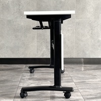 Table de bureau rectangulaire en bois pliable moderne, salle de formation pour le personnel de conférence des étudiants