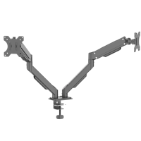 Support de moniteur double bras réglable avec tête rotative et pince de bureau, bras de levage à hauteur réglable pour le bureau et le gaming