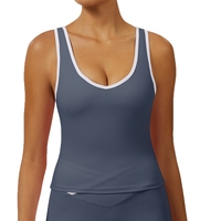 Débardeur de sport color-block sans dos pour femme, style transfrontalier Europe et États-Unis, idéal pour le yoga et le fitness, haut de sport à porter en extérieur