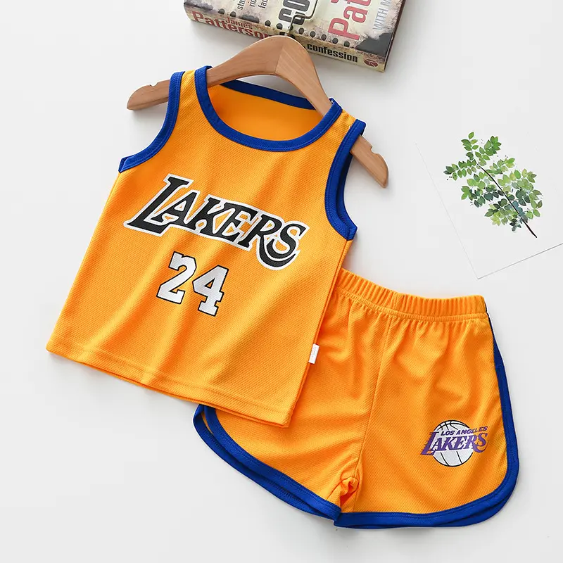 Kids Boys Girls Sleeveless Basketball Jersey Summer Clothing Sets Children Two Piece Vest +Shorts Clothes Set for Sport Wear