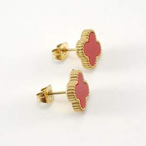 Zogxin Stud <b>Earrings</b> <b>Red</b> And Black Cartoon Flower Shape Stainless Steel Fashion Jewelry For Women - Product Image 4