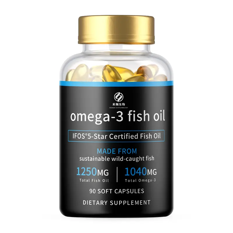 Capsules d'huile de poisson de haute qualité OEM 1000mg Omega 3 Softgels Huile de poisson à avaler facile Omega 3 avec saveur de citron