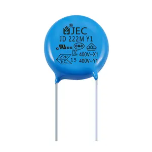 Condensateur électronique de sécurité de haute qualité, 400v 222, 1 pièce, condensateur de disque en céramique