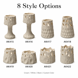 Recipientes de Cemento para Velas, Estilo Nórdico Creativo y Único, Recipientes Vacíos de Cemento Mate de Lujo, Multi-estilo, para Fabricantes de Velas - Product Image 5