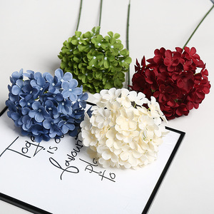 Fleur artificielle en soie Lichao, hydrangea à tige unique, pour décoration de mariage et de maison, accessoires, e-commerce transfrontalier - Product Image 2