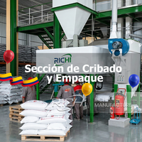 Usine de fabrication d'aliments pour animaux RICHI Venezuela - Ligne de production de granulés d'aliments pour animaux avec moteurs Siemens pour l'alimentation des volailles et du bétail