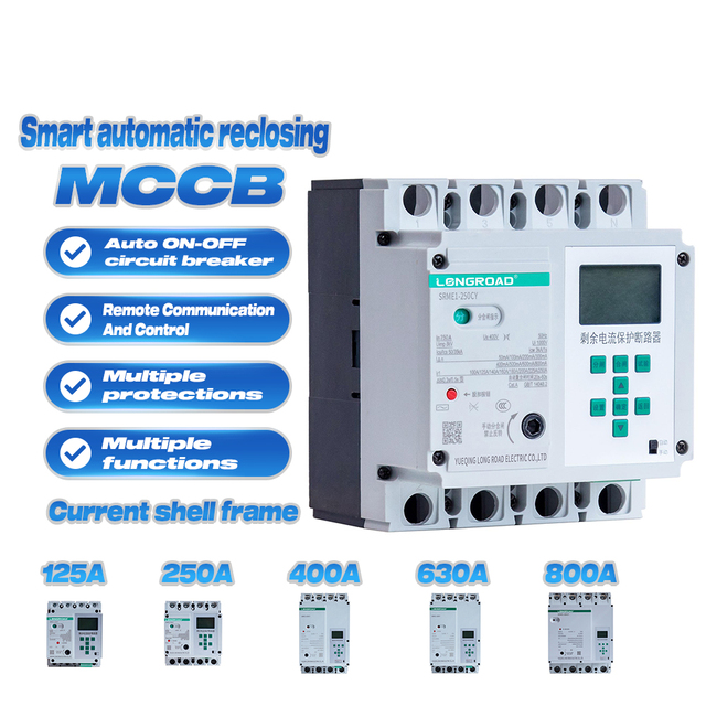 Factory Wholesale 50KA 400V 50 Hz Dc Ac 4G Smart Metering 125A 250A 400A 630A 800A MCCB Molded case Circuit Breaker