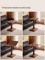 Table basse pliante en bois avec espace de rangement relevable, roulettes pivotantes, moderne, pour petit appartement, table d'appoint ovale pour salon CJ072