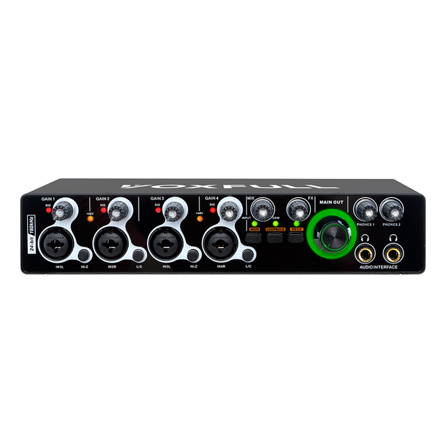 Voxfull MD404 Professional 24Bit 192KHz Mini USB Audio Interface 4 Channel USB Sound Card for Live Music Recording Studio