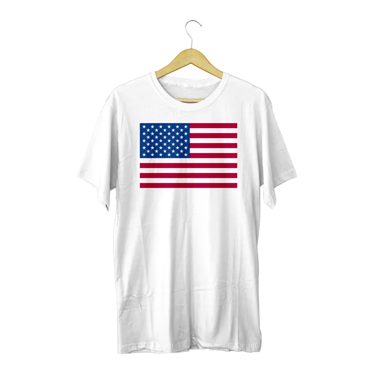 Wholesale Festival Celebration Printing Design Multi Size American USA T-shirt Custom Flag T Shirt
