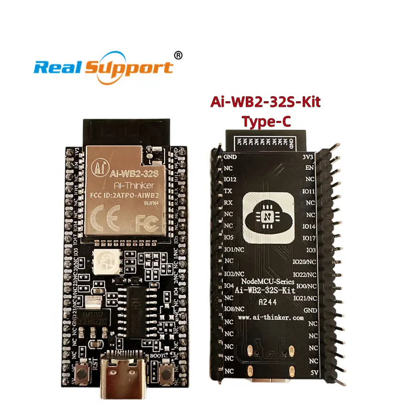 WiFi Asli + BLE 5.0 Modul AI-WB2-32S Ai-WB2-32S-KIT Papan Pengembangan PCB Antena Antarmuka Tipe-c