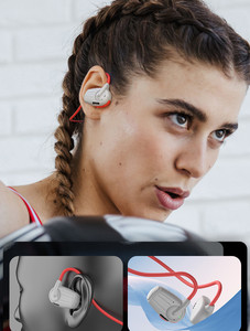 Không khí dẫn thể thao Tai nghe không dây mở-tai Tai nghe <span class=keywords><strong>bluetooth</strong></span> không dây IP56 Tai nghe không thấm nước/tai nghe Trắng & Đen - Product Image 6
