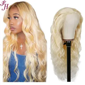 FH 613 Wig Long Glueless Transparent Lace Silky Indian Raw Virgin Hair Body Wave Swiss Lacefront Curly Wig