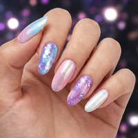 LEQU 8 Farben Chamäleon Chrom-Puder-Set Mehrfarbiges Kosmetik-Chrom-Nagelpuder für Make-up