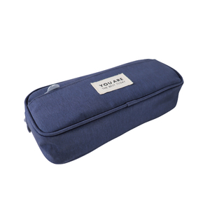 Estuche Escolar Personalizado para Niños, Hecho de Tela de Poliéster Azul Marino, Estuche de Lápices Multifuncional de Gran Capacidad con Doble Cremallera - Product Image 5