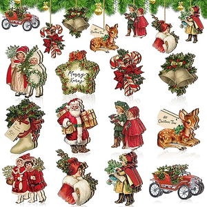 Xmas <b>Tree</b> Decor Hanging Retro Bell Wreath Santa Claus Christmas <b>Tree</b> Baubles Resin Painted Christmas Baubles Ornaments - Product Image 1