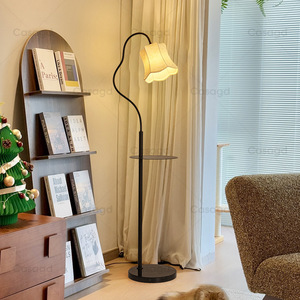 Sofá para Sala de Estar, Lámpara de Pie Decorativa de Tela de Estilo Retro Francés, Estante de Exhibición de Alta Gama para Dormitorio - Luz Ambiental para el Hogar - Product Image 3