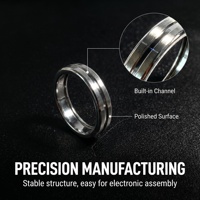 Cincin Kawin Eternity Band Berkualitas Profesional Klasik 6mm 8mm Baja Tahan Karat Lapis Perak 925 Permukaan Mengkilap Halus dengan Saluran di Dalam