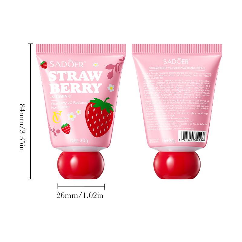 Crème blanchissante pour les mains à la fraise VC