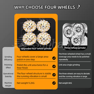 מכונת גריסה בטון תעשייתי 90 ° שחיקה קצה עבור משטחי טרצו לבנים 4-גלגל הרצפה מטחנת מחוספס - Product Image 4