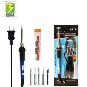 Jcd — Kit de <span class=keywords><strong>fer</strong></span> à <span class=keywords><strong>souder</strong></span> électrique à température réglable, <span class=keywords><strong>60W</strong></span>, avec 5 pointes différentes, 1 fil à <span class=keywords><strong>souder</strong></span> de 0.8mm de diamètre - Product Image 2